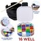 16 Well Empty Paint Organizer with Airtight Preservation, Each Cell Holds Up to 8ml of Paint Color for Easy Transportation, Small Lid Palette for Watercolor Gouache Acrylic Paint (Black)